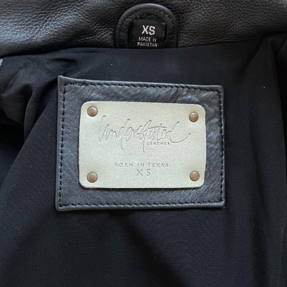 Understated Leather black motorcycle jacket XS - Picture 2 of 5